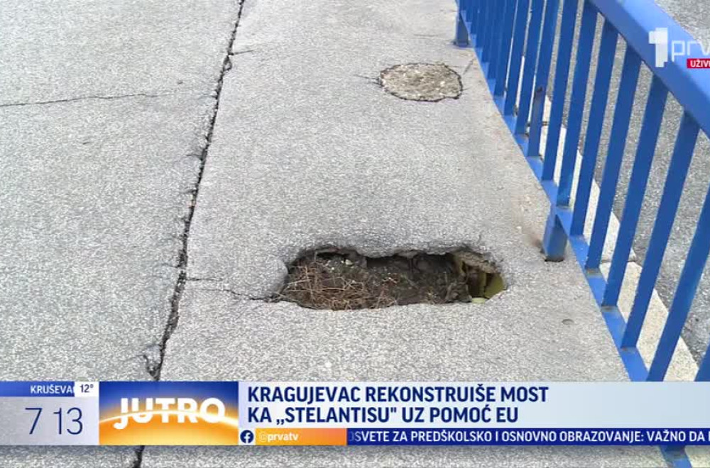 Kragujevac rekonstruiše most ka "Stelantisu" uz pomoć EU VIDEO