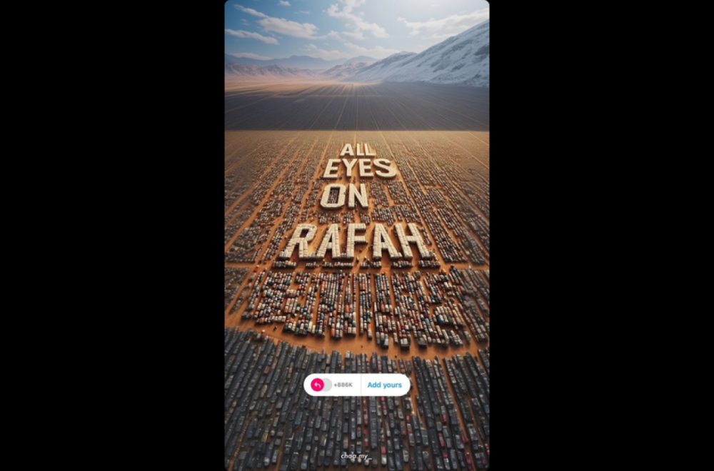 "Svi pogledi u Rafu": Sliku Pojasa Gaze napravila AI, podelilo je 44 miliona ljudi