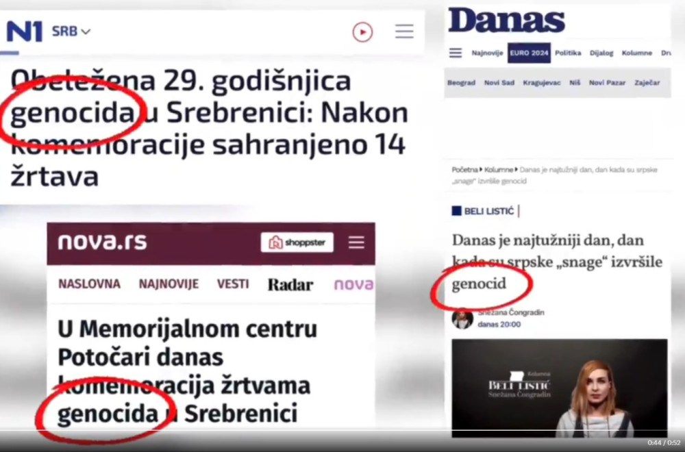 United genocide: "Svi opozicioni mediji iz United media ujedinjeno žigosali Srbe kao genocidan narod" VIDEO