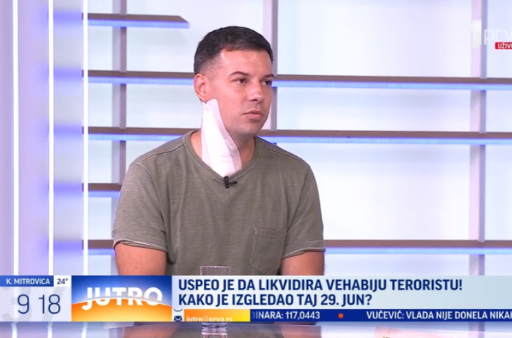 Ranjeni žandarm Jevremović otkrio zašto nije izvadio strelu: Zaustavila se na 2 milimetra od arterije VIDEO