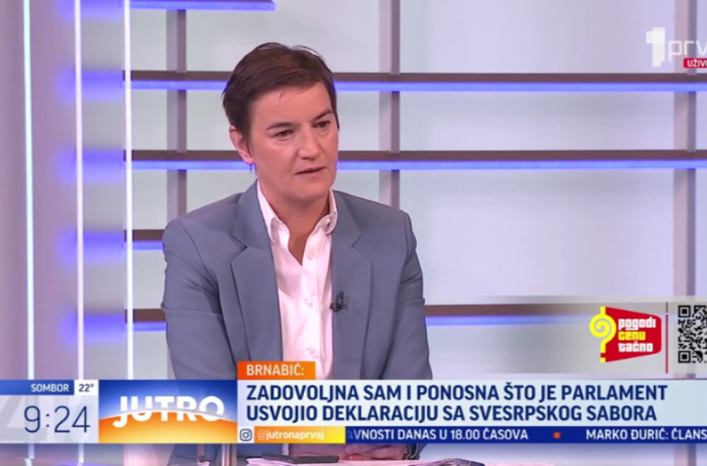 Brnabić: "Deklaracija istorijski dokument za srpski narod"; "Opozicija sve relativizuje zbog litijuma" VIDEO