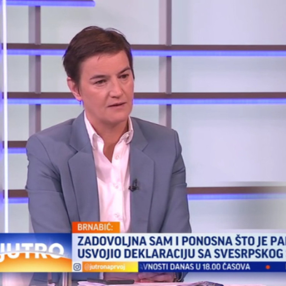 Brnabić: "Deklaracija istorijski dokument za srpski narod"; "Opozicija sve relativizuje zbog litijuma" VIDEO