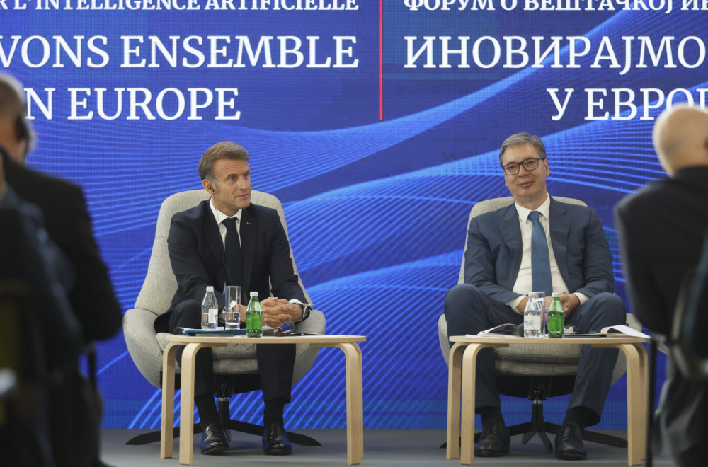 Vučić and Macron at the Forum on Youth and Artificial Intelligence: We must not lag behind China and the USA