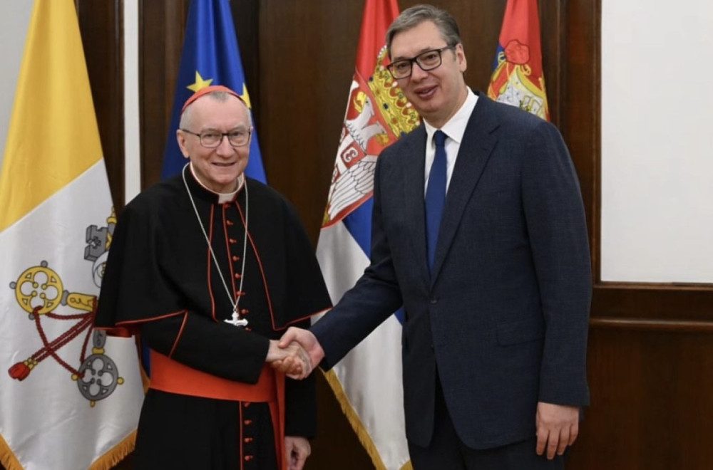 Vučić se sastao s državnim sekretarom Svete stolice kardinalom Pjetrom Parolinom FOTO