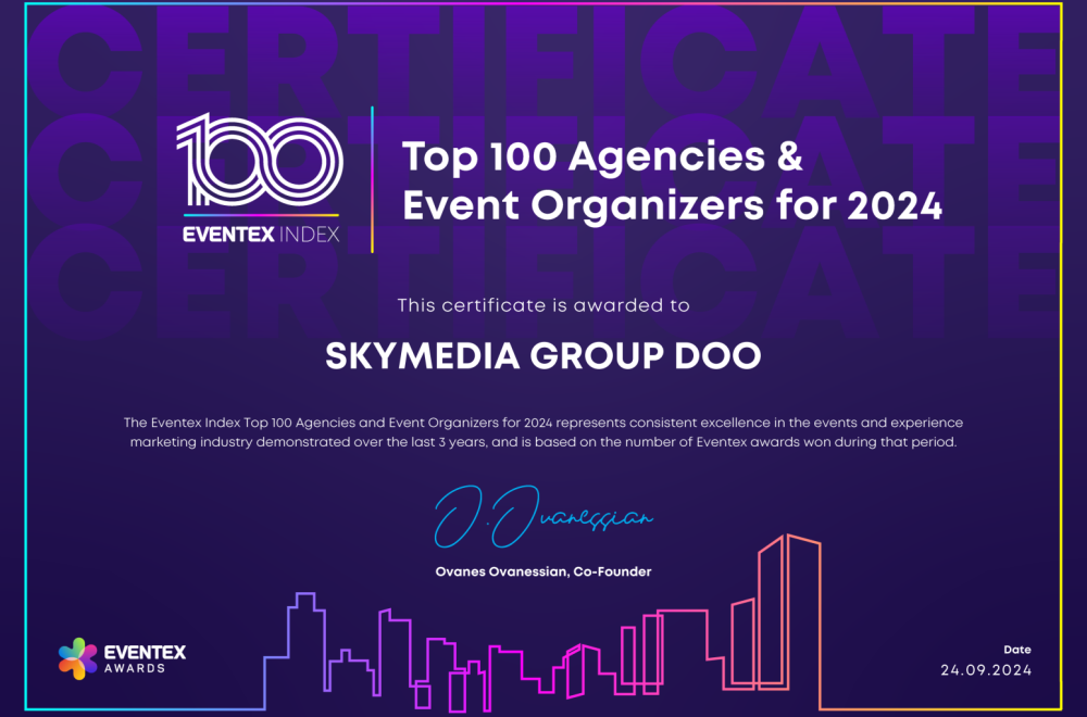 Skymusic uvršten u top 100 organizatora događaja za 2024. godinu na globalnom nivou