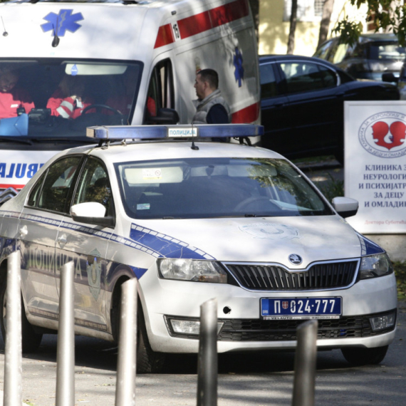 Human shields, a screen, a black jeep, a hood, a cap and an ambulance