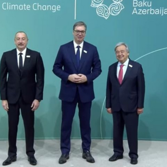 Vučić stigao na stadion u Bakuu: Dočekali ga Alijev i Gutereš; Sledi svečano otvaranje Samita COP29 FOTO