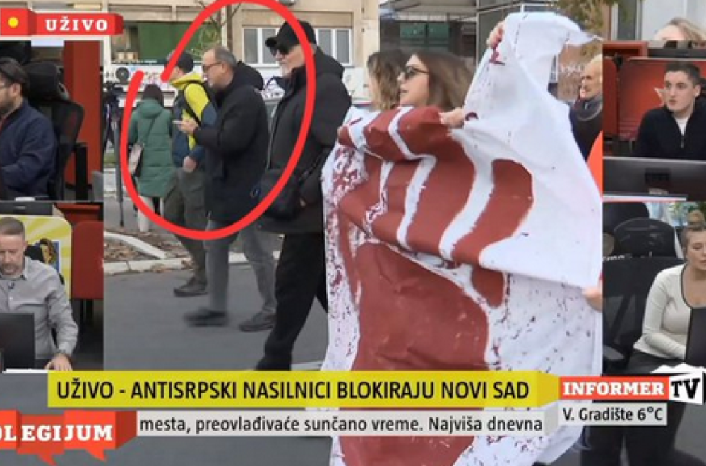 Dinko Gruhonjić predvodi opoziciju na protestu u Novom Sadu FOTO