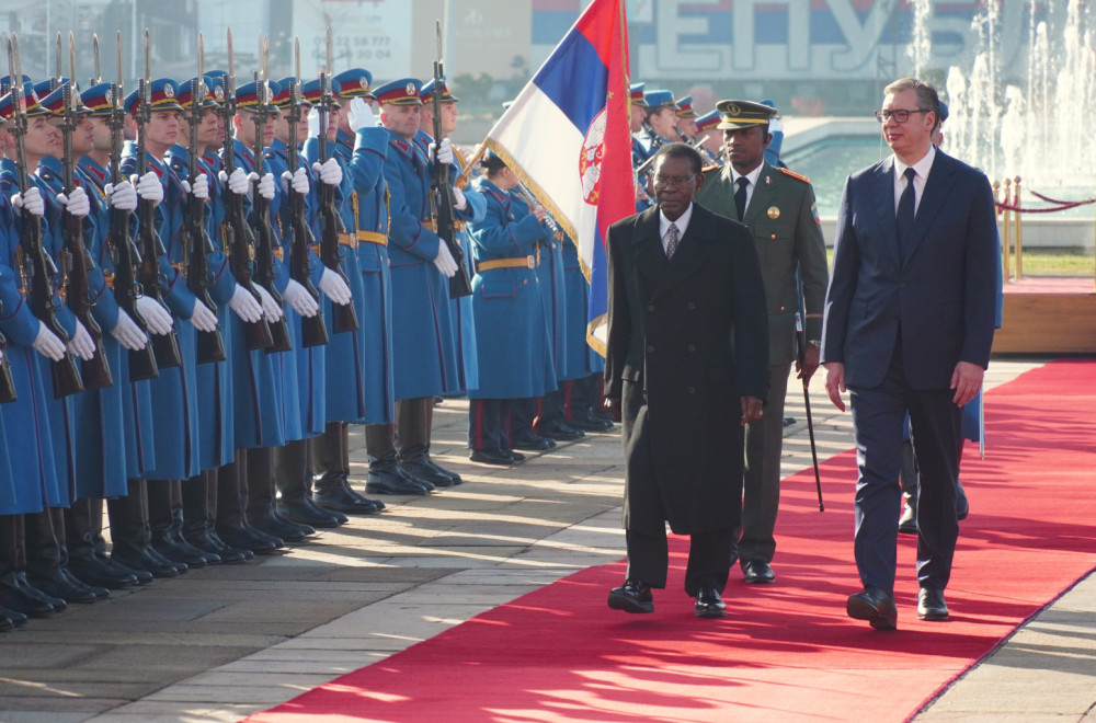 Vučić ceremoniously welcomed the president of Equatorial Guinea, the meetings will follow VIDEO