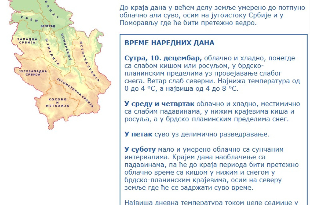 Objavljena prognoza: Još snega