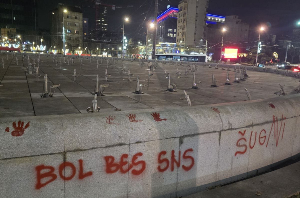 Fontana na Slaviji uništena, šteta ogromna – evo šta je ostalo nakon protesta opozicije FOTO