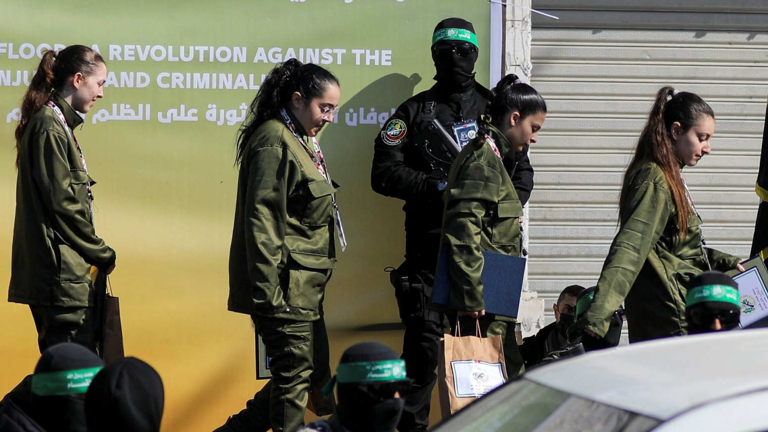 Watch: Moment four Israeli hostages released by Hamas