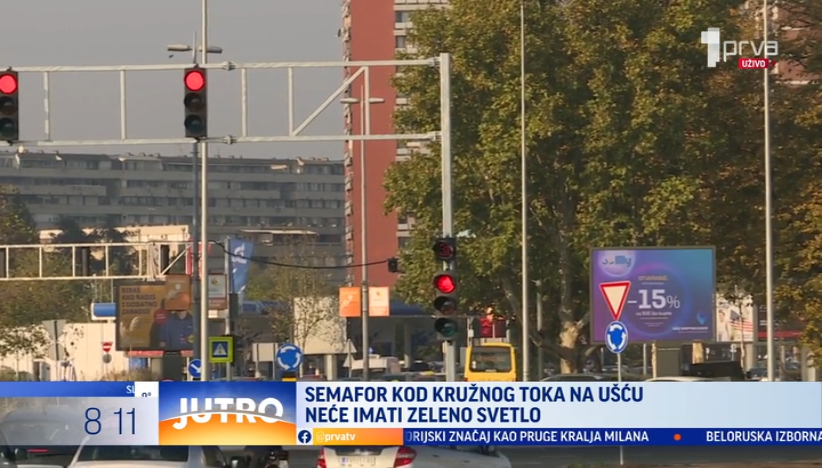 Ovako funkcionišu semafori na kružnom toku kod Brankovog mosta