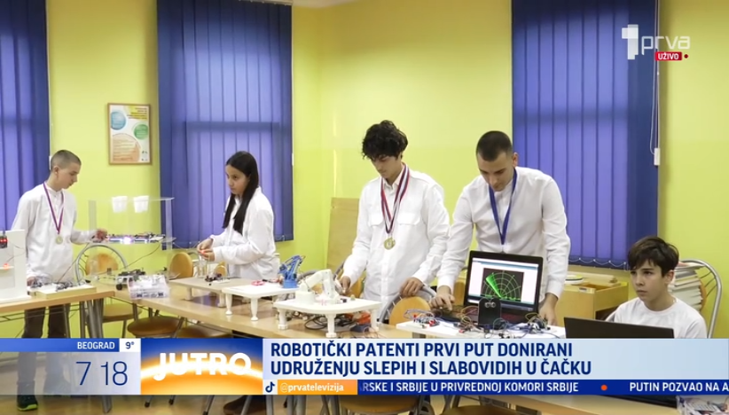 Robotički patent doniran Udruženju slepih i slabovidih