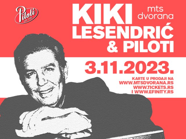 Kiki Lesendrić i Piloti 03. novembra u MTS dvorani: "Ovaj koncert biće nešto potpuno drugačije"
