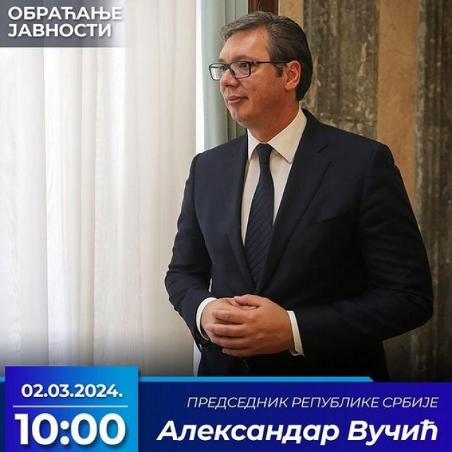 Vučić addresses the public tomorrow at 10 a.m. PHOTO