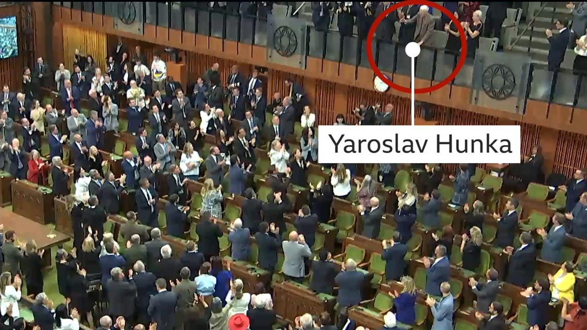 The moment Canadian lawmakers celebrate Ukrainian Nazi