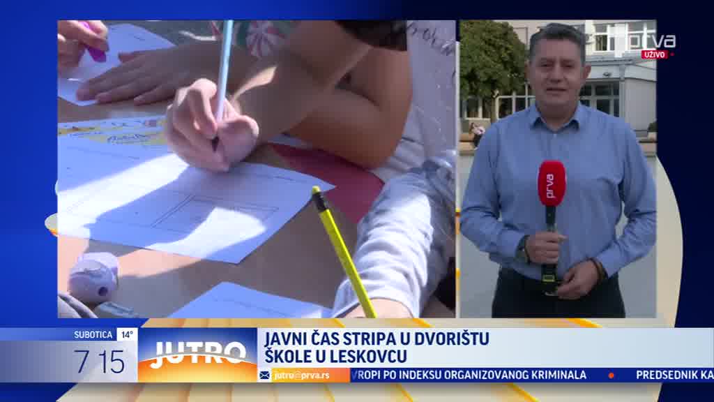 Javni čas stripa u dvorištu osnovne škole u Leskovcu